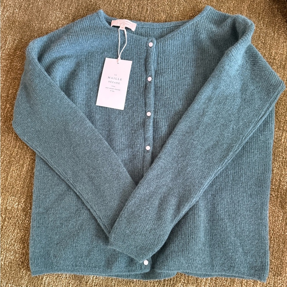 Sezane Gaspard Cardigan in Sage